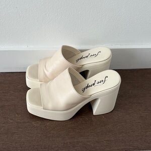 Free People Ivory Platform Mules